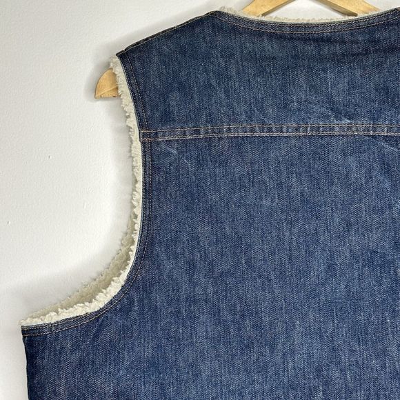 OshKosh B'gosh Mens Vest Sherpa Lined Blue Denim Vintage Men's X-Large‎ USA - Picture 9 of 12